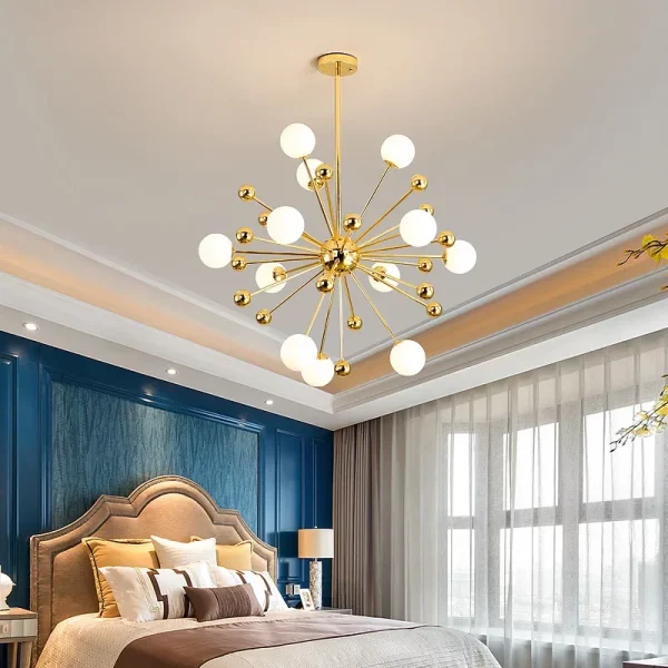 Modern Global Led Chandelier Kitchen Restaurant Living Room Pendant Lamp Organic Glass Acrylic Artificial Satellite Decor Lights - Image 6
